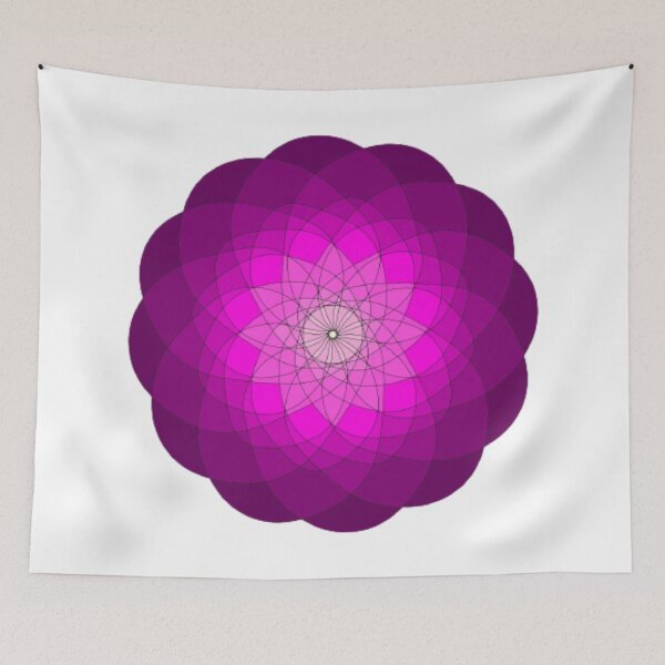 Item preview, Pink Geometric Flower Mandala – Sacred Floral Symmetry Art designed and sold by DonneeCreations.