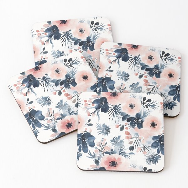 Item preview, Blue Pink Watercolor Poppies Flowers All Over designed and sold by Feeling Artsy.