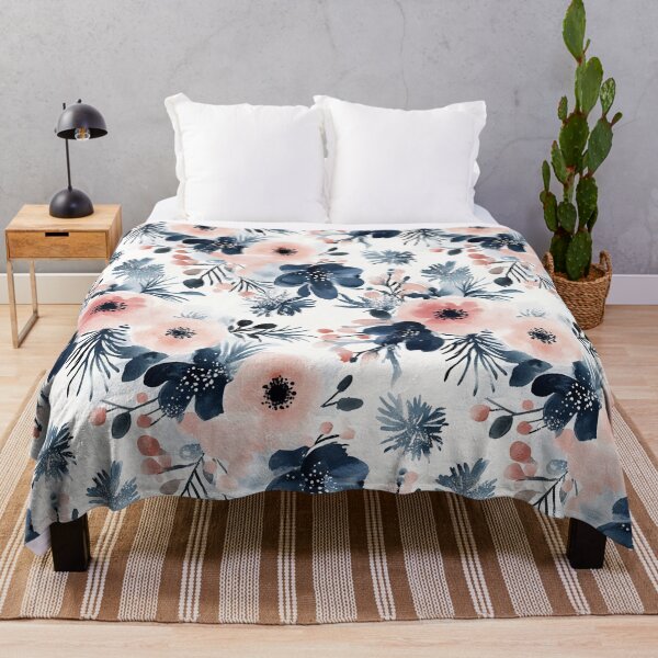 Item preview, Blue Pink Watercolor Poppies Flowers All Over designed and sold by Feeling Artsy.