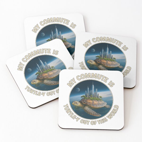Item preview, My Commute Is Turtle-y Out of This World – Funny Turtle City Design designed and sold by MerchbvyTodd.
