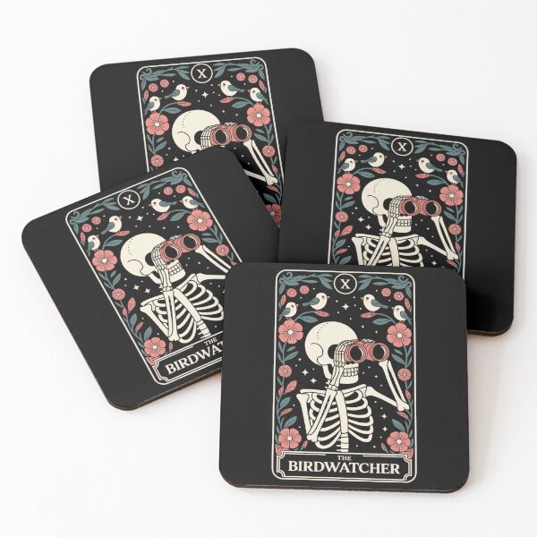 Item preview, The Birdwatcher Skeleton Birdwatching Tarot Card Design designed and sold by Blok45.