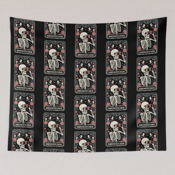 Item preview, The Birdwatcher Skeleton Birdwatching Tarot Card Design designed and sold by Blok45.