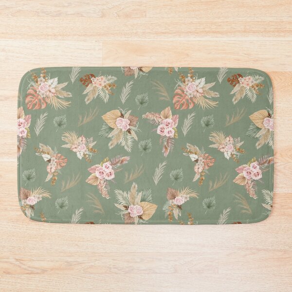 Item preview, Pampas Grass & Flowers on Olive Green designed and sold by KSimpson838.