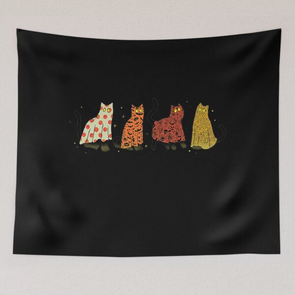 Item preview, Four Feline Friends: A Spooky Night Out. designed and sold by momoworlddesign.