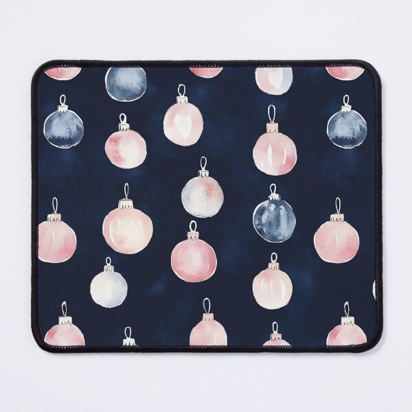 Item preview, Blue Pink Winter Christmas Ornaments All Over designed and sold by Feeling Artsy.