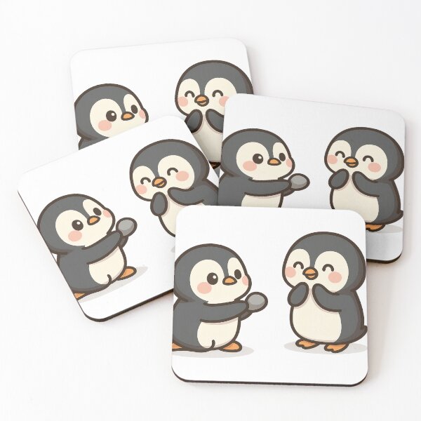 Item preview, Kawaii Penguin Proposal – Cute Penguin with Pebble designed and sold by VDekDesigns.