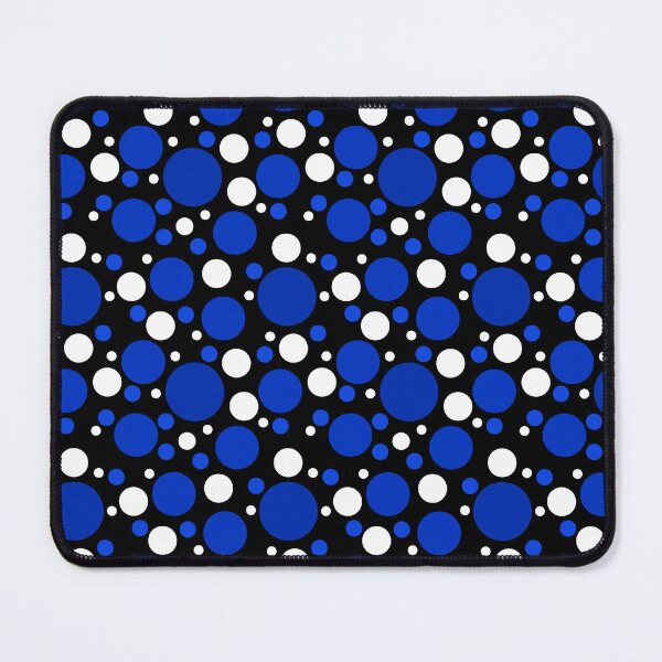 Item preview, Abstract Random Cobalt Blue and White Polka Dots On Black designed and sold by POLKAIWERX.