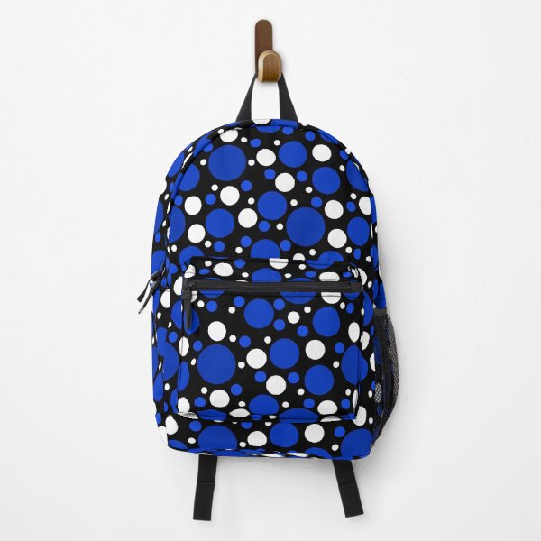 Item preview, Abstract Random Cobalt Blue and White Polka Dots On Black designed and sold by POLKAIWERX.
