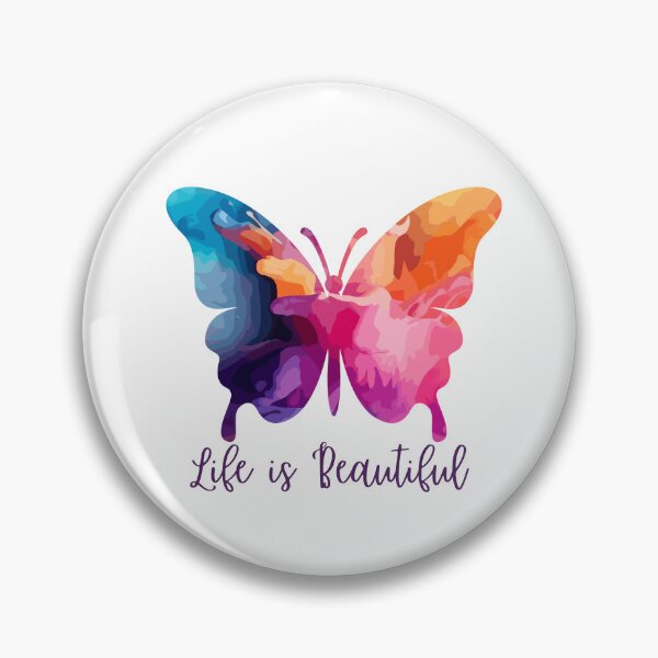 Item preview, Colorful Watercolor Butterfly – Life is Beautiful Quote designed and sold by Vistosa Designs.
