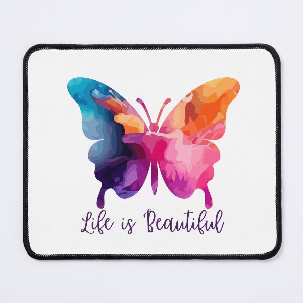 Item preview, Colorful Watercolor Butterfly – Life is Beautiful Quote designed and sold by Vistosa Designs.
