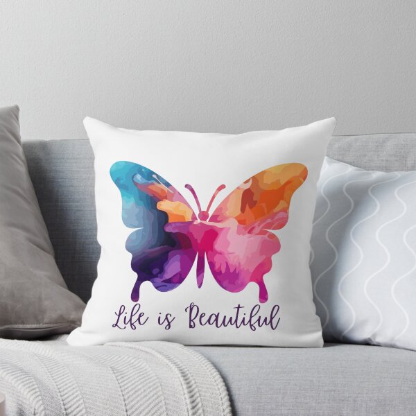 Item preview, Colorful Watercolor Butterfly – Life is Beautiful Quote designed and sold by Vistosa Designs.