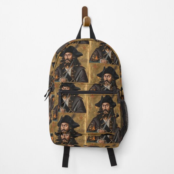 Item preview, Black Beard Edward Teach Pirate of the Caribbean vintage portrait art designed and sold by Vintage Designs +.