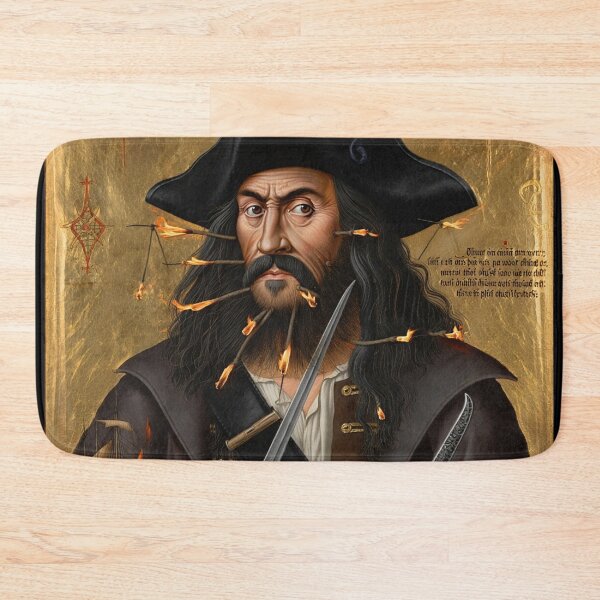 Item preview, Black Beard Edward Teach Pirate of the Caribbean vintage portrait art designed and sold by Vintage Designs +.
