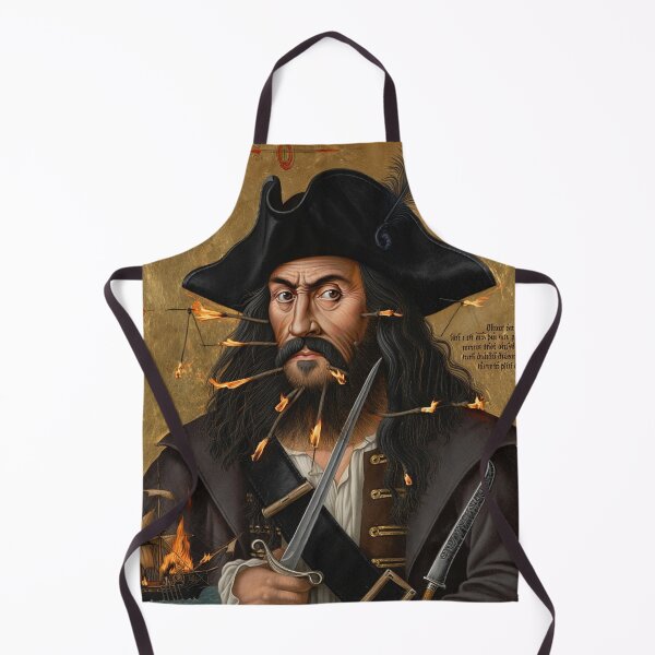 Item preview, Black Beard Edward Teach Pirate of the Caribbean vintage portrait art designed and sold by Vintage Designs +.