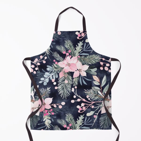 Item preview, Blue Pink Winter Christmas Flowers All Over designed and sold by Feeling Artsy.