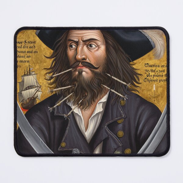 Item preview,  Black Beard Edward Teach Pirate of the Caribbean vintage portrait art designed and sold by Vintage Designs +.