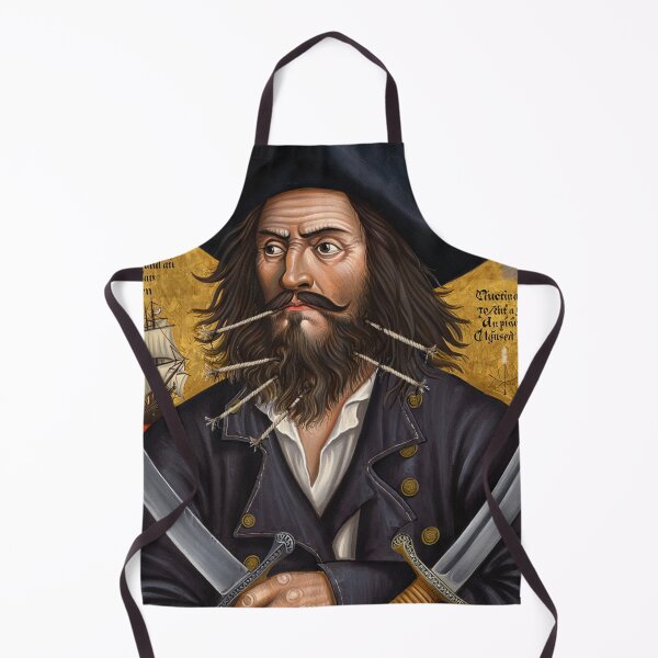 Item preview, Black Beard Edward Teach Pirate of the Caribbean vintage portrait art designed and sold by Vintage Designs +.