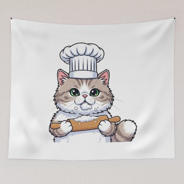 Item preview, Cartoon Cat Chef Illustration | Adorable Kitten Baking Art designed and sold by Apex Designs.