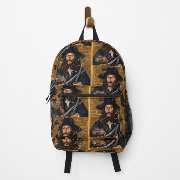 Item preview,  Black Beard Edward Teach Pirate of the Caribbean vintage portrait art designed and sold by Vintage Designs +.