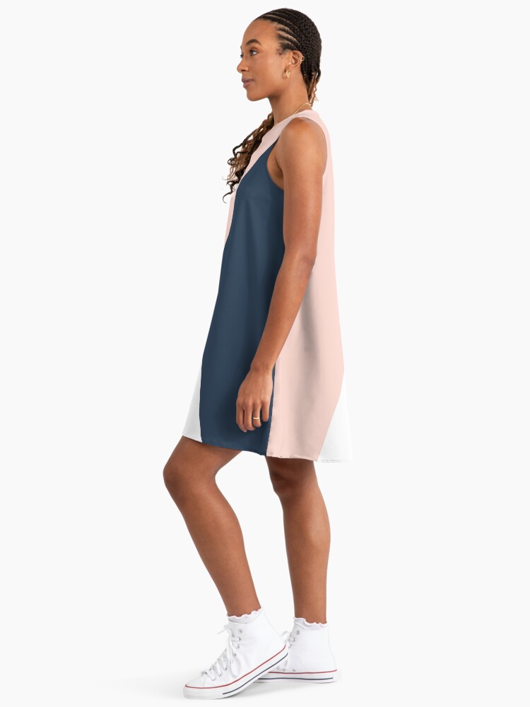 Modern geometric blush pink & navy blue " A-Line Dress for Sale by  NaughtyCat | Redbubble