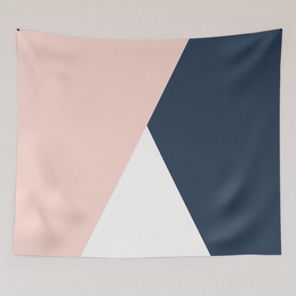 Item preview, Modern geometric blush pink & navy blue  designed and sold by NaughtyCat.