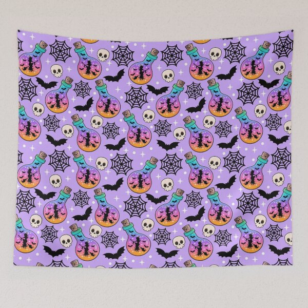 Item preview, Halloween Witch Potion Seamless Pattern - Pastel Goth designed and sold by GlitterArtySVG.