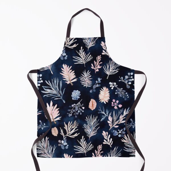 Item preview, Blue Pink Winter Leaves Pine Needles Trees All Over designed and sold by Feeling Artsy.