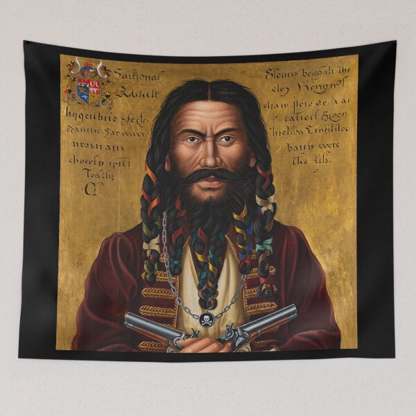 Item preview,  Black Beard Edward Teach Pirate of the Caribbean vintage portrait art designed and sold by Vintage Designs +.