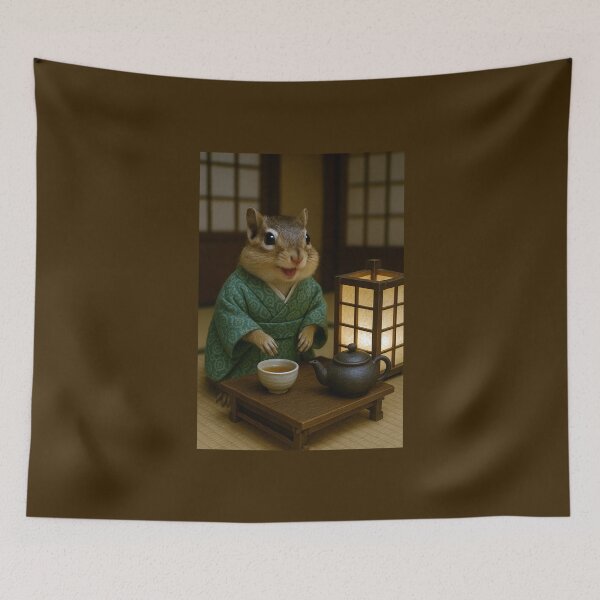 Aperçu de l'œuvre Chipmunk prend le thé dans la salle Tatami créée et vendue par Tridentulus.