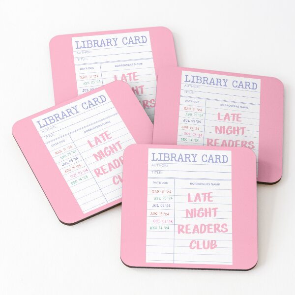 Item preview, Retro Vintage Library Card - Late Night Readers Club designed and sold by SaltedBeachPaperie.