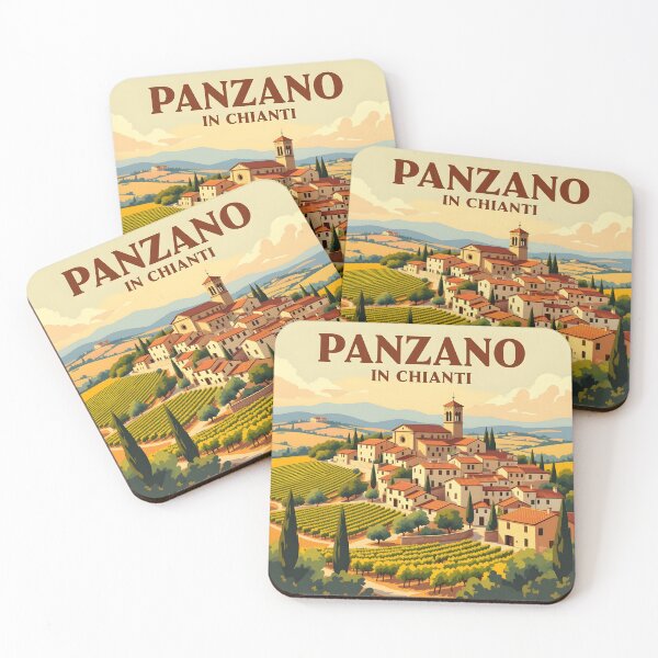 Item preview, Panzano in Chianti, Tuscany, Italy: Vintage-Style Painterly Travel Poster designed and sold by LSVart.