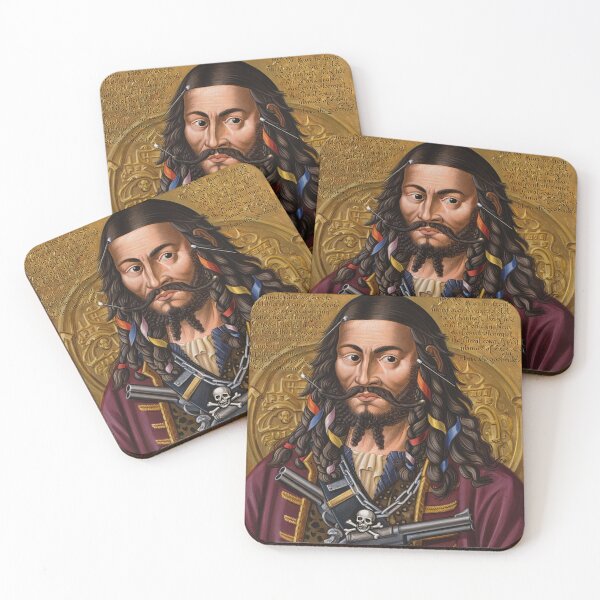 Item preview,   Black Beard Edward Teach Pirate of the Caribbean vintage portrait art designed and sold by Vintage Designs +.