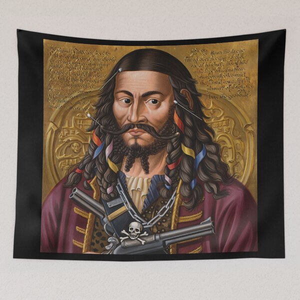 Item preview,   Black Beard Edward Teach Pirate of the Caribbean vintage portrait art designed and sold by Vintage Designs +.