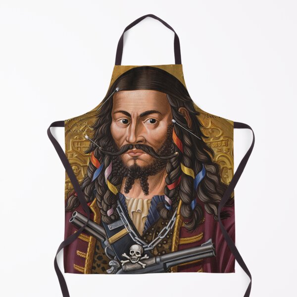 Item preview, Black Beard Edward Teach Pirate of the Caribbean vintage portrait art designed and sold by Vintage Designs +.