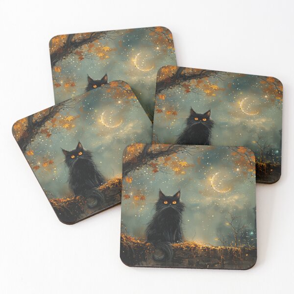 Item preview, Black Cat Guardian of the Night – Moonlit Castle designed and sold by Erika Kaisersot.