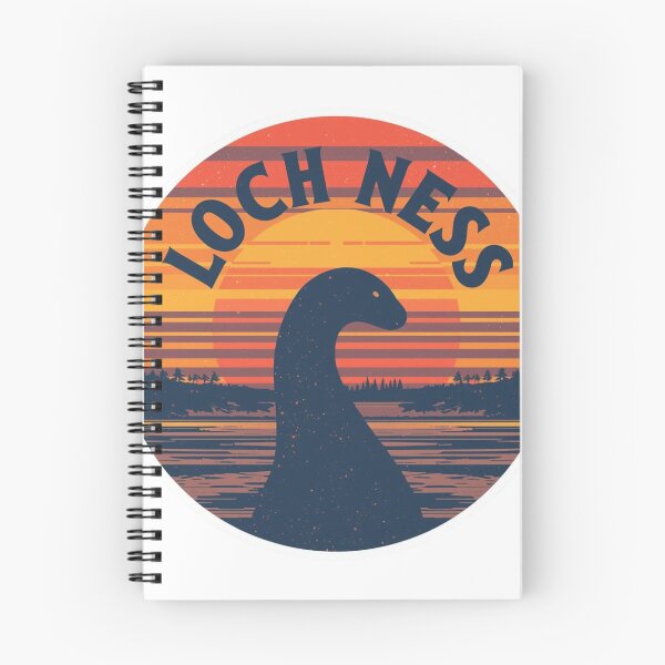 Item preview, Loch Ness Monster Retro Sunset Badge | Vintage Nessie Silhouette Design designed and sold by LoliDesignShop.