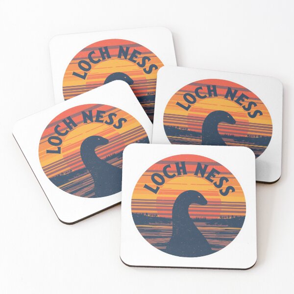 Item preview, Loch Ness Monster Retro Sunset Badge | Vintage Nessie Silhouette Design designed and sold by LoliDesignShop.