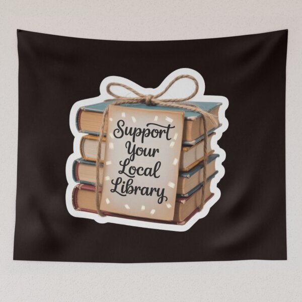 Item preview, Support Your Local Library Books Reading Librarian Bookshelf designed and sold by sadedream.