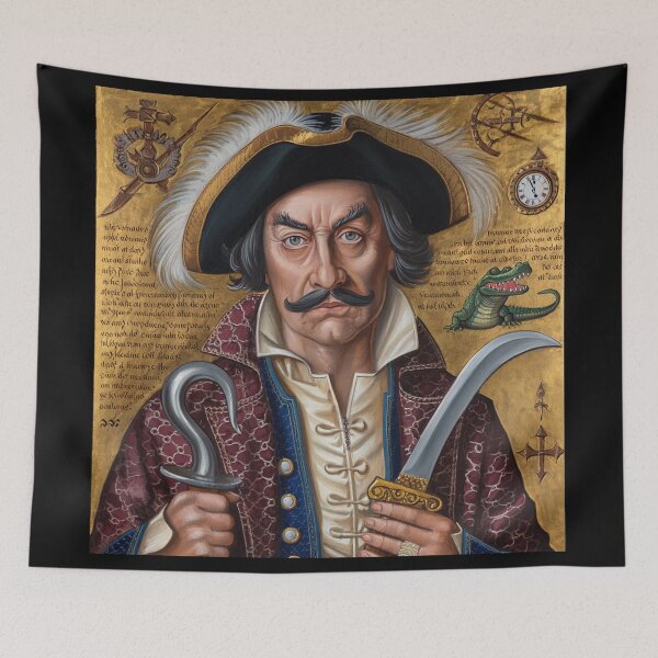 Item preview, Captain Henry Morgan Pirate of the Caribbean vintage portrait art designed and sold by Vintage Designs +.