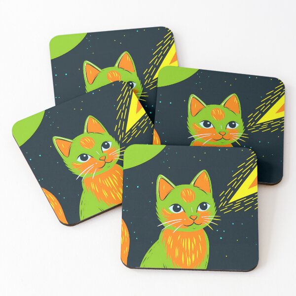 Item preview, Cosmic Cat Characters Vibrant Animated Illustrations Art Colors designed and sold by ART ATTACK ZONE.