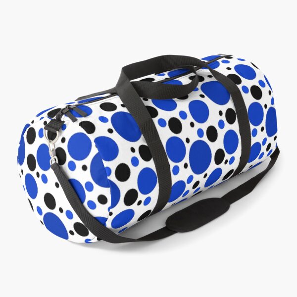 Item preview, Abstract Random Cobalt Blue and Black Polka Dots on White  designed and sold by POLKAIWERX.