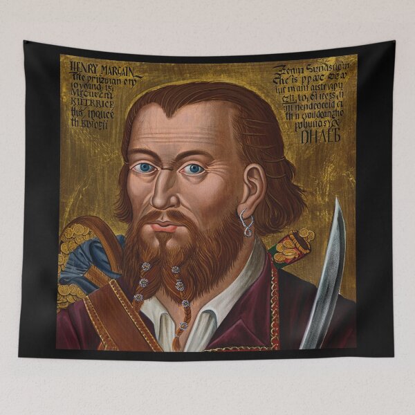 Item preview, Captain Henry Morgan Pirate of the Caribbean vintage portrait art designed and sold by Vintage Designs +.