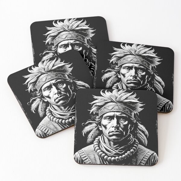 Item preview, Warrior Indian Figures Detailed Spiritual Illustrations Colorful Art designed and sold by ART ATTACK ZONE.