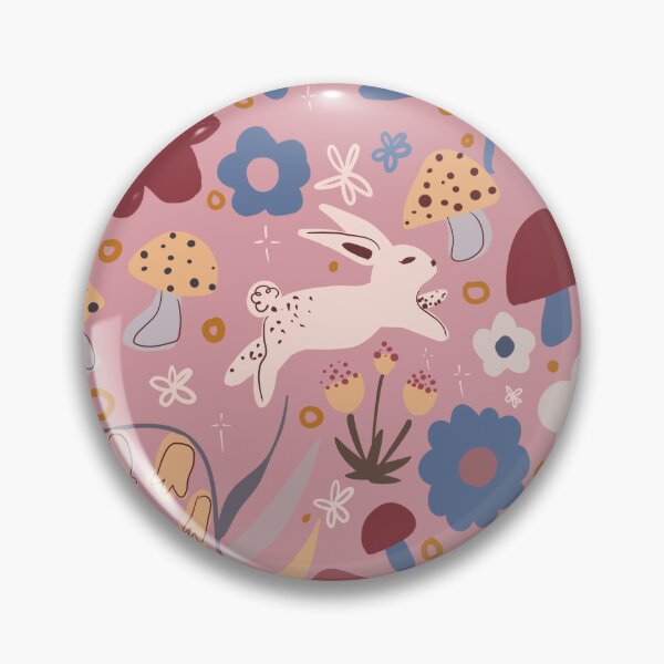 Item preview, Bunny mushroom cottagecore pattern designed and sold by Cosmiaart.