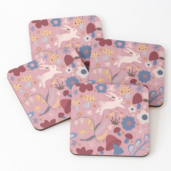 Item preview, Bunny mushroom cottagecore pattern designed and sold by Cosmiaart.