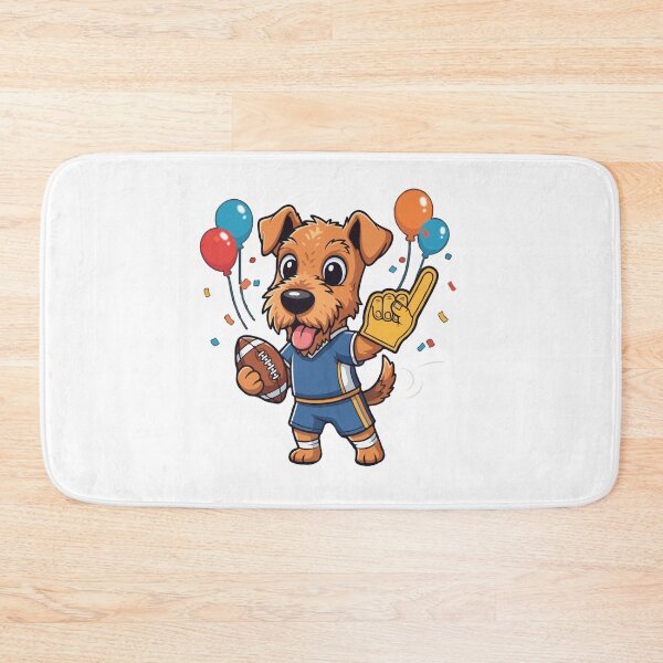Item preview, Game Day Airedale Terrier Puppy – Cute Football Dog Fan designed and sold by The Real Life Symphony.