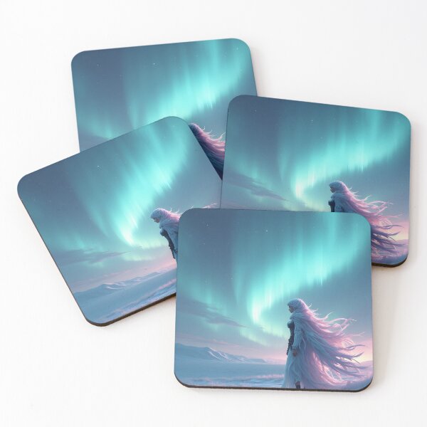 Item preview, Ethereal Wanderer Beneath the Northern Lights designed and sold by oanaunciuleanu.