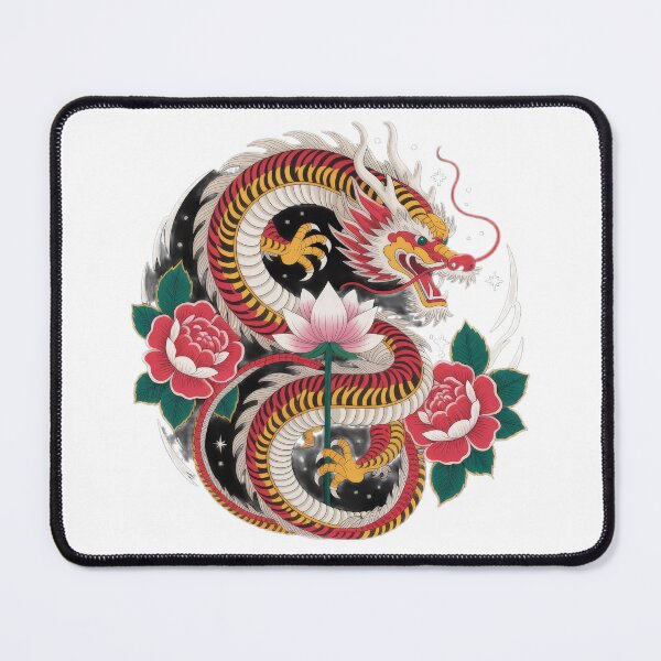 Item preview, Chinese dragon with blooming lotus flowers ,Legendary Animals,dragon art,Legendary dragon designed and sold by Expressions-Sel.