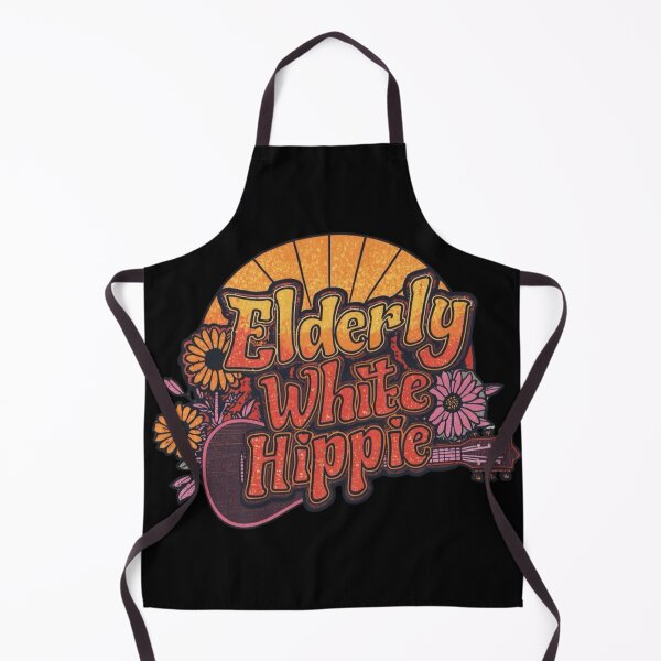 Item preview, Elderly White Hippie – Retro Flowers and Guitar Vintage Design designed and sold by WePlay2gether.