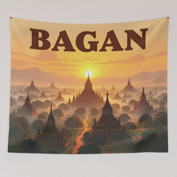 Item preview, Bagan: Vintage-Style Painterly Travel Poster designed and sold by LSVart.